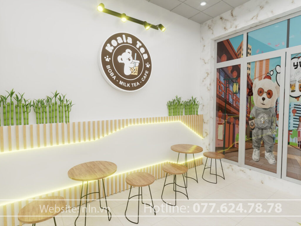Thiết kế quán tà sữa đẹp 2