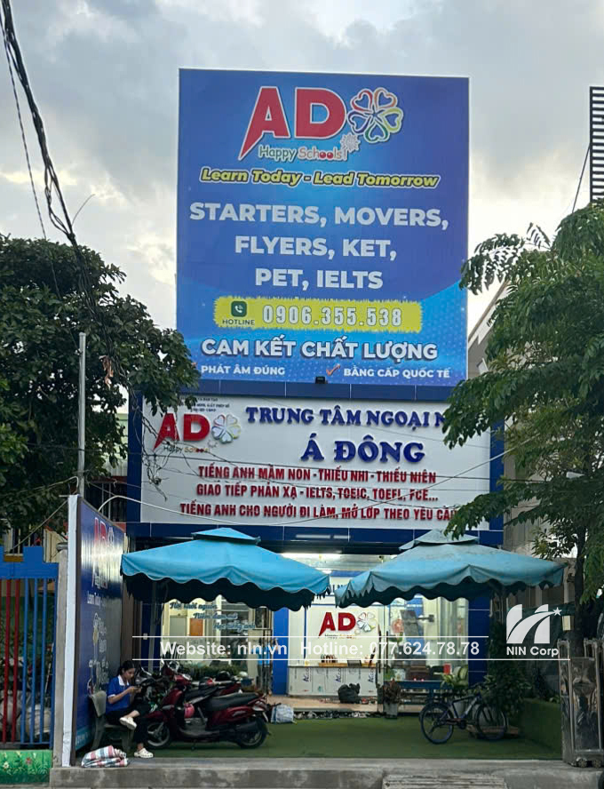 thi cong bang hieu trung tam ngoai ngu a dong nln corp